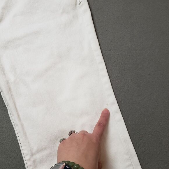 Frilli exchange White jeans / Crop / Capri With Embroidery Sz 13/14 - Picture 12 of 16